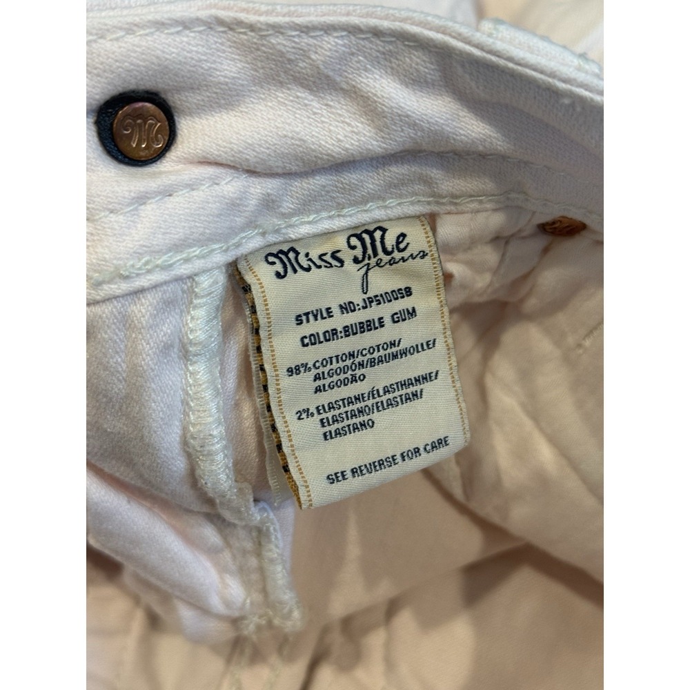 Miss Me Skinny Jeans Pink Bubblegum Blush Rhinestone Cross Size 25 - Picture 4 of 6